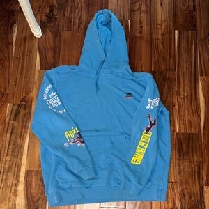 Adidas Sky Blue Hoodie with Graphic Unite